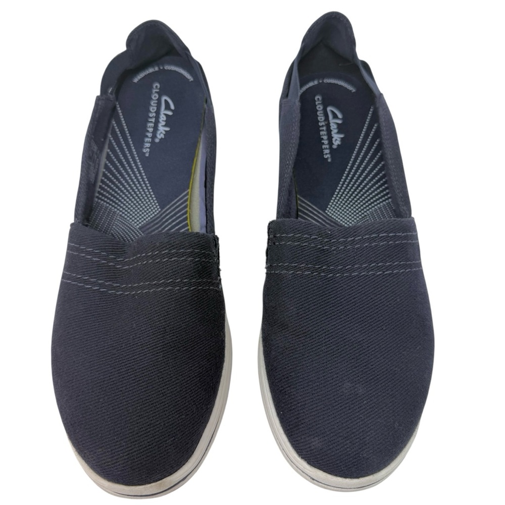 Clarks Cloudsteppers Women’s Size 8.5 Navy Canvas Slip On Breeze Step shoes